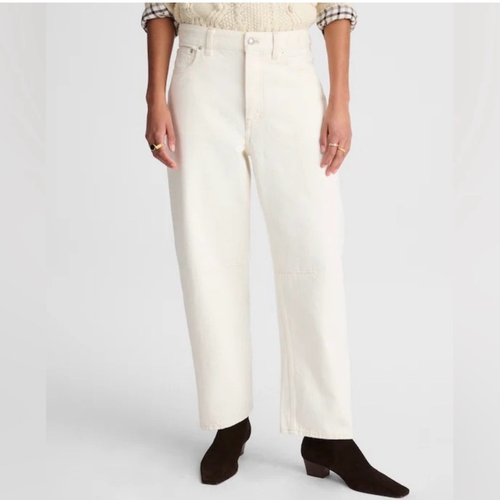 Madewell Darted Barrel Jean - Size 28 - Ecru/Off White